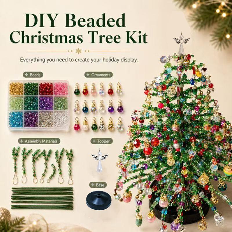 DIY Beaded Pine Christmas Tree