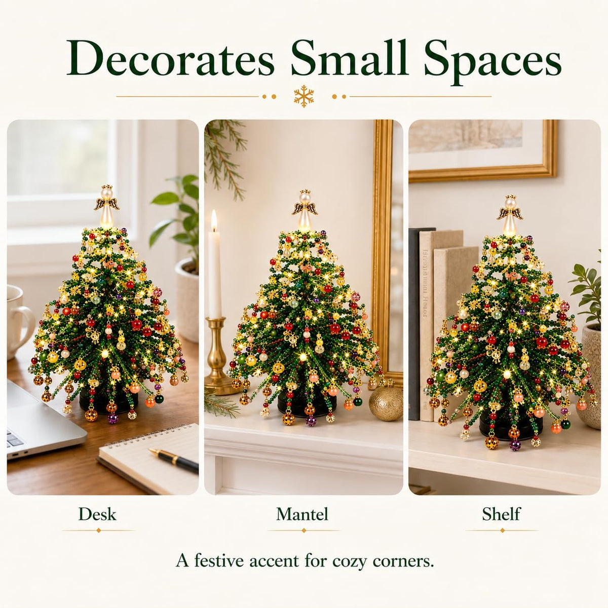 DIY Beaded Pine Christmas Tree