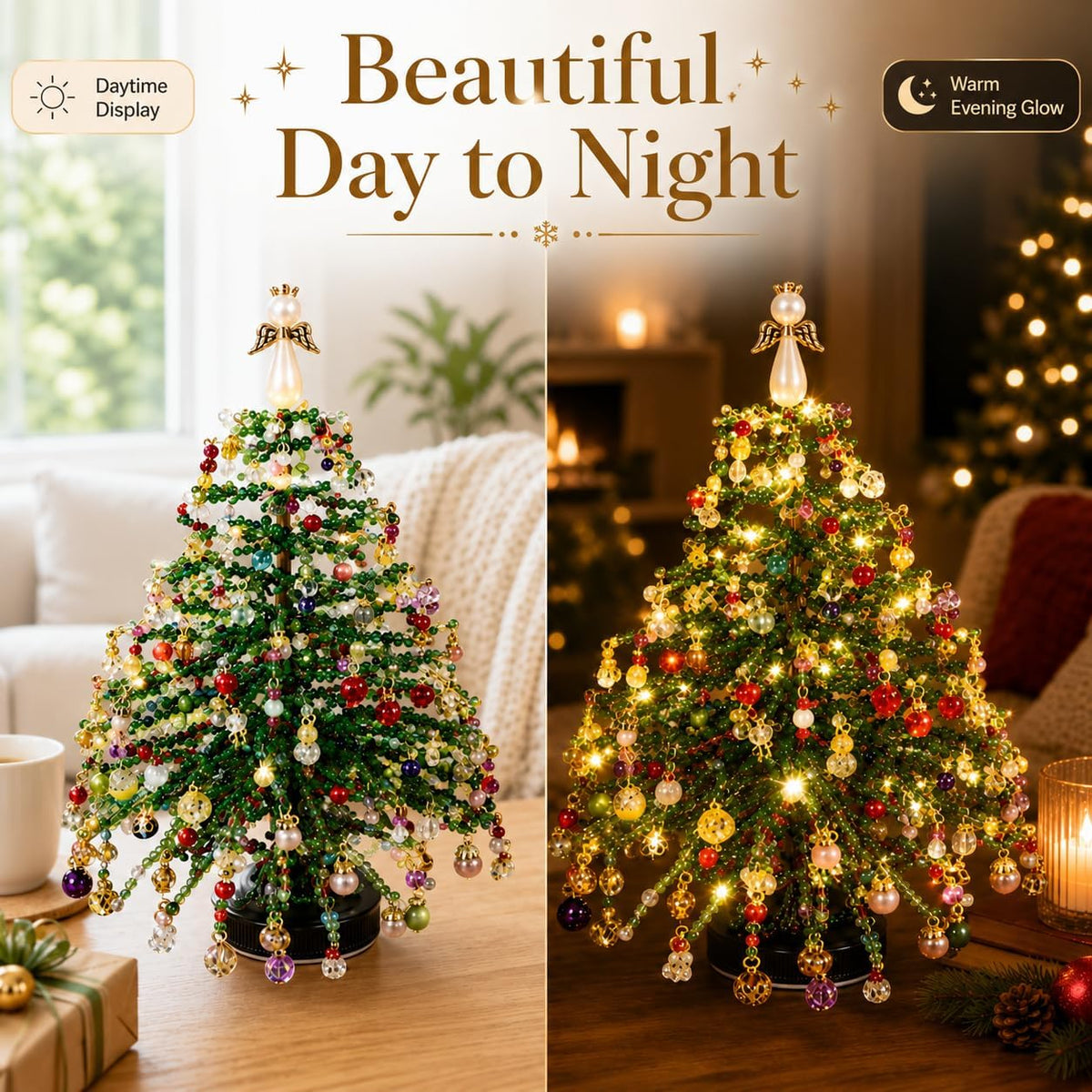 DIY Beaded Pine Christmas Tree