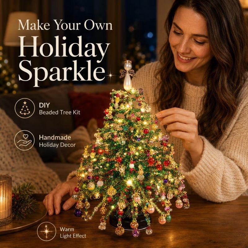 DIY Beaded Pine Christmas Tree
